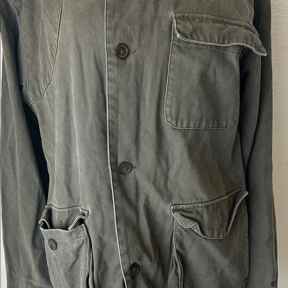 Vintage Columbia Sportswear River Lodge Men's Olive Military Field Jacket - Picture 3 of 15